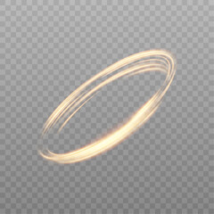 Wall Mural - curve golden line light effect. glowing golden circle. element for your design, advertising, cards, 