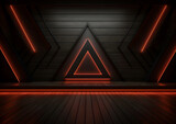 Fototapeta Perspektywa 3d - Modern Futuristic Red Neon Lights Background