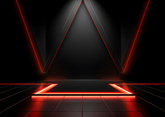 Modern Futuristic Red Neon Lights Background