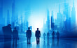 © MUS_GRAPHIC - Abstract background dark blue with modern corporate concept