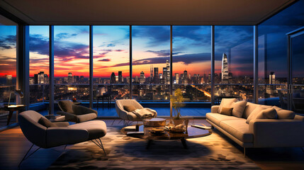 Wall Mural - Situated in high-rise buildings with breathtaking city views,