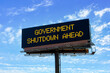 © Rix Pix - Electronic highway billboard with government shutdown aheadwarning