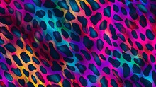 Illustration Of A Vibrant Neon Animal Leopard Print Pattern