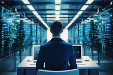 Specialist in Big Data Center, Back View