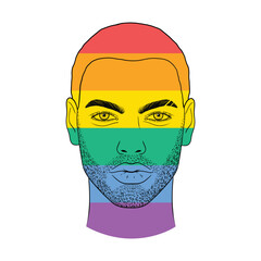 Poster - Colorful male face