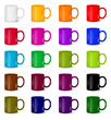 Photorealistic colored cups for logos and graphics