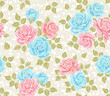 Seamless pattern with roses. Vector illustration