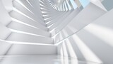 Fototapeta Przestrzenne - Abstract architecture background geometric shapes in design interior 3d render
