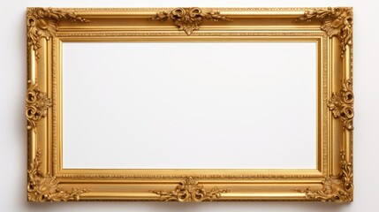 Gold frame on a white background