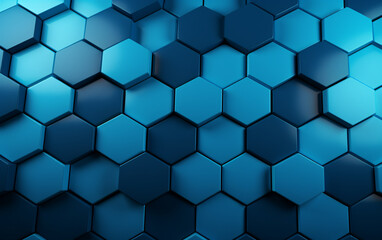 Blue hexagon pattern.3d rendering 