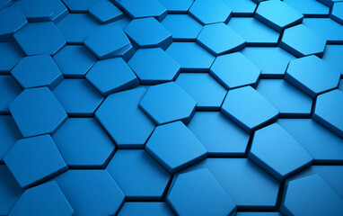 Blue hexagon pattern.3d rendering 