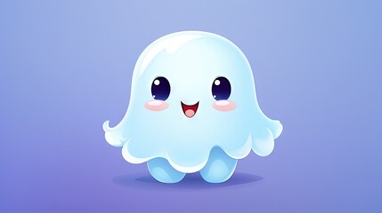 Wall Mural - Adorable cartoon friendly ghost