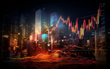 Fototapeta Nowy Jork - Stock market and trading, digital graph
