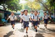 © Michael - Happy kids playing in the schoolyard.