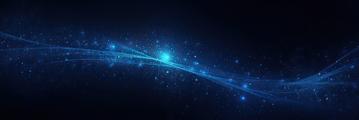 Wall Mural - Dark blue and glow particle abstract background.