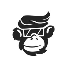 Monkey Logo Template Isolated. Brand Identity. Icon Abstract Vector Graphic