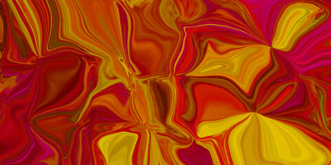 Wall Mural - Abstract background with flames Firr red and yellow silk background liquid marble surfaces design. Abstract color acrylic pours liquid marble surface design. Beautiful fluid abstract paint background.