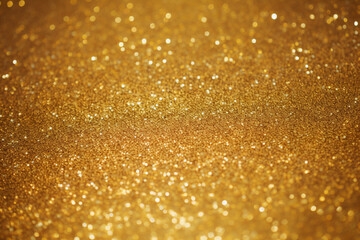 Wall Mural - Gold abstract bokeh glitter texture background, Generative AI