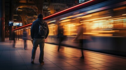 Wall Mural - Rush-hour on public transport.