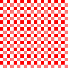 Wall Mural - Red and white chess board seamless pattern. Checkered squares vector background.