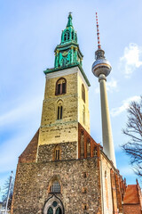 Wall Mural - St Mary's Church TV Tower Berlin Germany