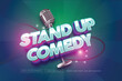 Vector Stand Up Comedy text style effect editable