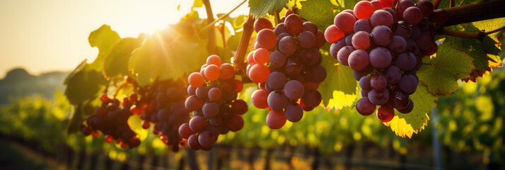 Delicious and Refreshing Grapes on Grapevines, AI generated