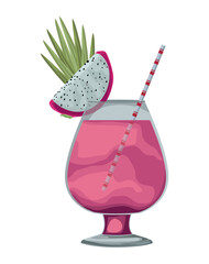 Sticker - fruit drink and straw icon