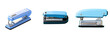 Blue stapler on a transparent background