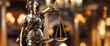Statue of Justice - Law and justice concept - Light bokeh background