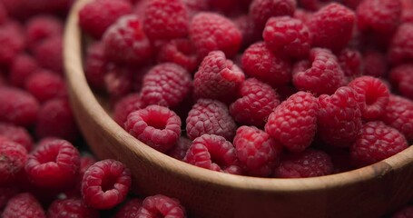 Wall Mural - Healthy Organic Fresh Juicy Raspberry Fruit Berrie Macro Background