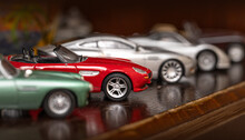  Retro Car Models On Shelf.