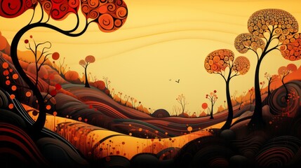 Sticker - Abstract colorful autumn background. 