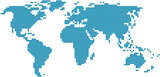 Fototapeta Mapy - Dots world map on white background, vector illustration.