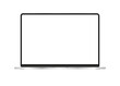 Realistic Silver Notebook with Blank Screen. 16 inch Scalable Laptop computer. Can be Used for Project, Presentation. Blank Device Mock Up. Separate Groups and Layers. Vector illustration