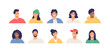 Different people faces user avatars set