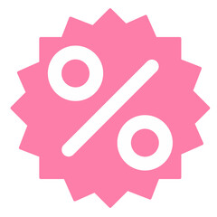 Sticker - discount icon with pink color background 