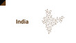 © cofficevit - Map of India (Bharat) made from points and lines on a white background. Geopolitical connectivity technology concept.