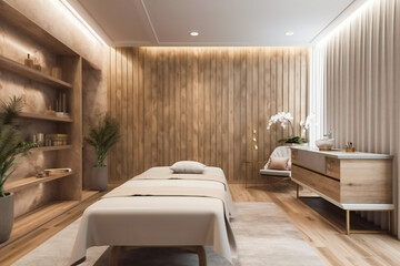 Modern Massage Room With Beautiful Interior. AI Generated