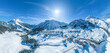 canvas print picture - Winterlicher Ausblick auf das Winterportgebiet Warth-Schröcken bei Warth am Arlberg
