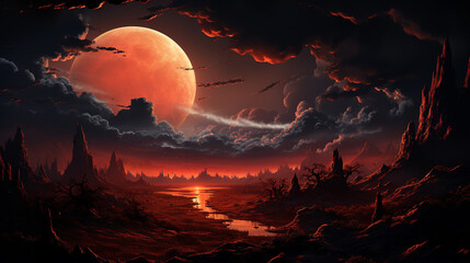 Wall Mural - Landscape planet mars