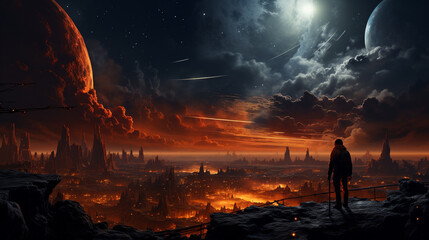 Wall Mural - Landscape planet mars