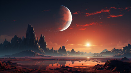 Wall Mural - Landscape planet mars