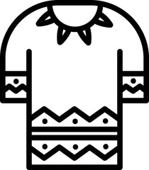 Sticker - Beautiful shirt icon in black line art.