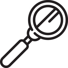 Canvas Print - thin line art magnifying glass icon on white background.