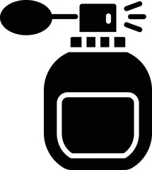 Poster - Flat Style Perfume Icon in B&W Color.