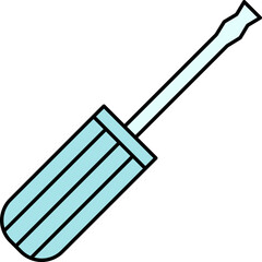 Wall Mural - Isolated Screwdriver Icon in Turquoise Color.