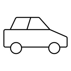 Canvas Print - Thin line car icon in flat style.