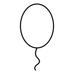 Sticker - Black line art illustration of Balloon icon.