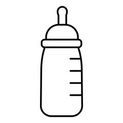 Poster - Feeding bottle icon in line art.